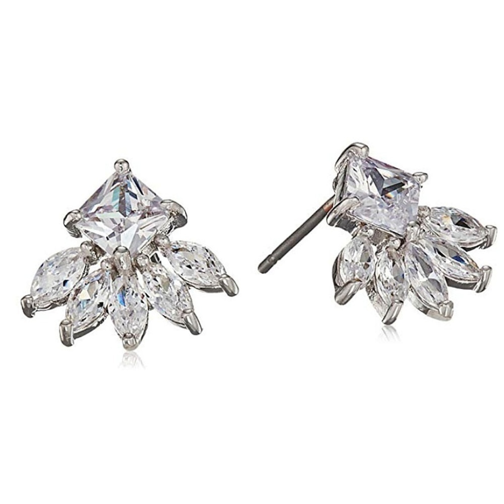 CZ by Kenneth Jay Lane Baguette Cluster Earrings